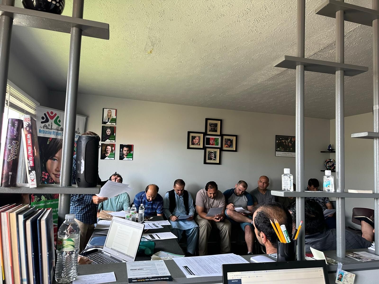 Afghans gather for a training exercise at the Nebraska Afghan Community Center in Omaha. The center was created in 2021 as a vehicle to centralize services and provide assistance to Afghan families arriving in Nebraska.<br />(Courtesy of the Nebraska Afghan Community Center)
