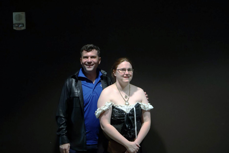NAMI Nebraska Executive Director James Michael Bowers pictured next to Nebraskon Head of Charity, Vanessa Montz at the Nebraska Anime Convention.<br />(Austin Petak / The Daily Record)