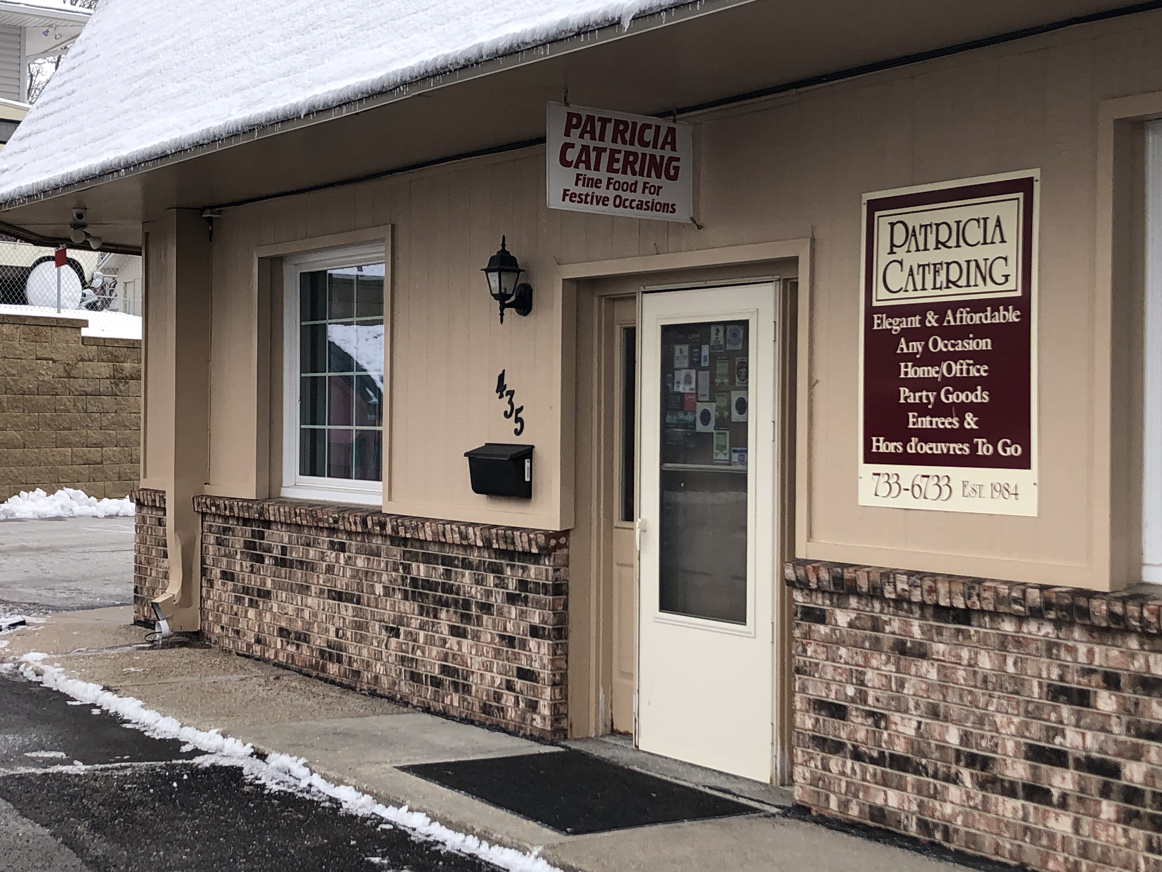 The exterior of Patricia Catering is shown at 435 Galvin Road N. in Bellevue on Monday, Dec. 14, 2020. The Sarpy County company is the Greater Omaha Chamber of Commerce’s Small Business of the Month for December. (Scott Stewart/Daily Record)