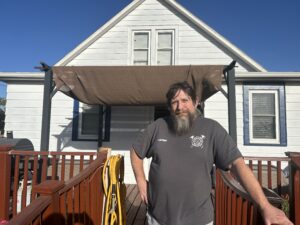 The basement of Scott Shipman’s home filled with water during the 2019 flooding but he says he’s staying in Winslow because he could not afford a new place.<br />(Paul Hammel / Nebraska Examiner)