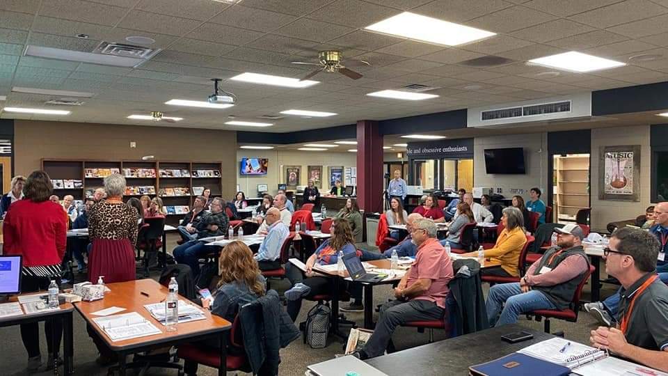 Participants in the Nebraska Community Foundation’s E3 program listen during a recent session in Sidney. The program, meant to aid entrepreneurship in smaller Nebraska communities, has already made a difference in Sidney, said Sarah Sinnett, the program’s community lead. (Courtesy Photo / Flatwater Free Press)