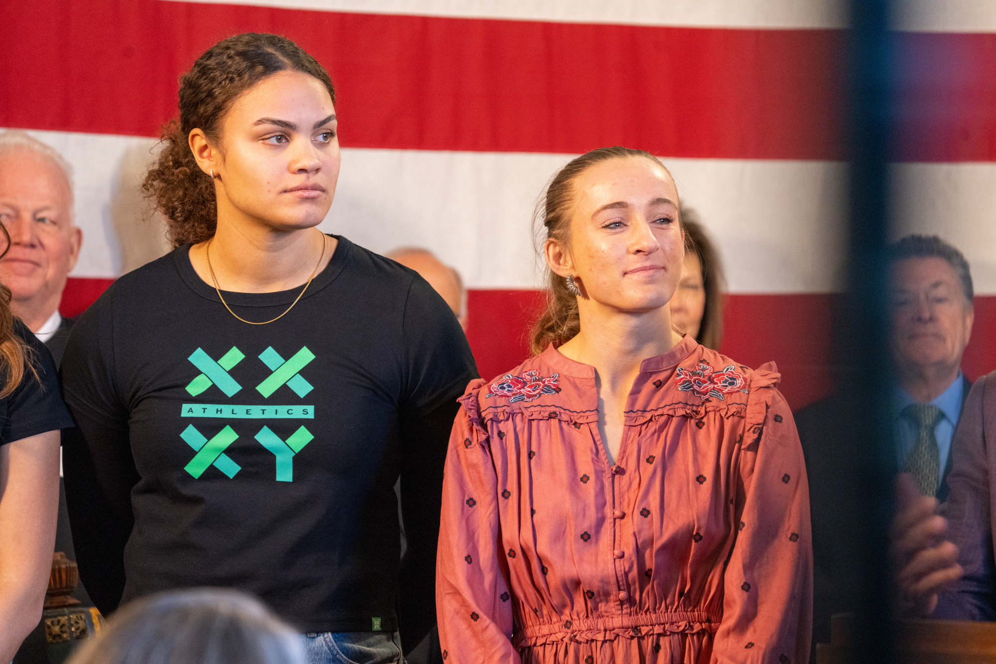 University of Nebraska Huskers (volleyball) student-athletes Rebekah Allick (left) and Jordy Bahl (right) on Jan. 10, 2025.<br />(Zach Wendling / Nebraska Examiner)