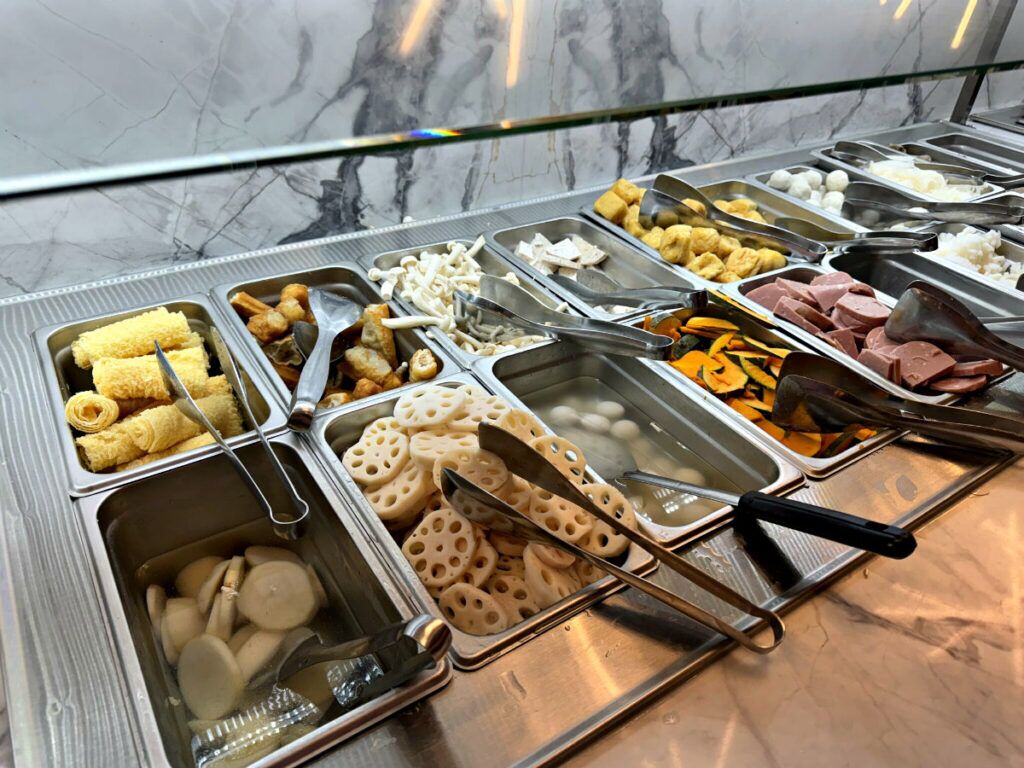 The extensive buffet at Hotpot 88 includes vegetables, seafood, meat, sauces and more.<br />(Sarah Baker Hansen / Flatwater Free Press)