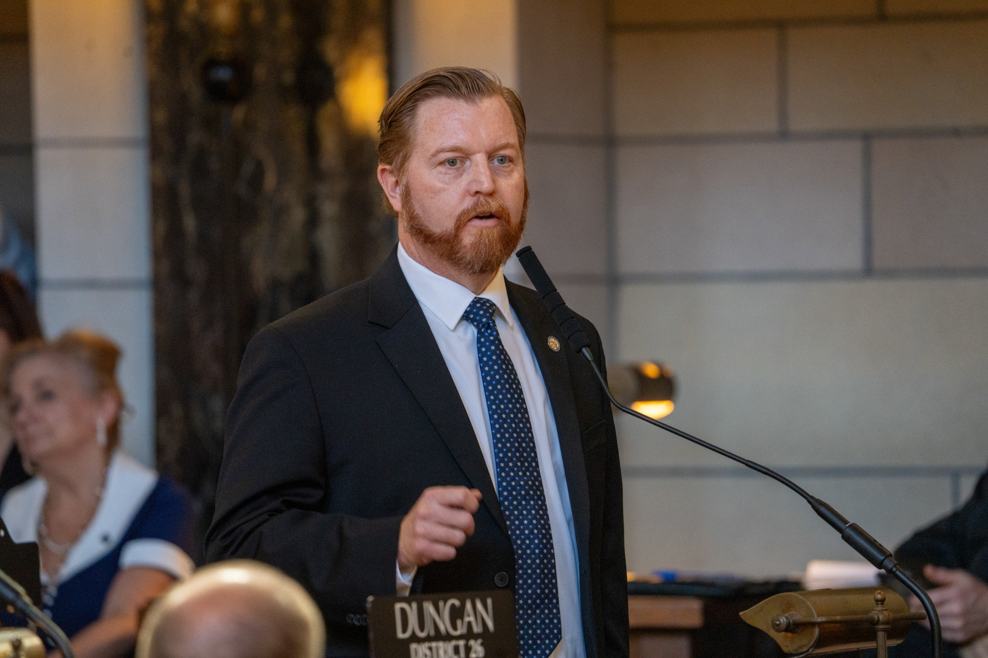 State Sen. John Cavanaugh of Omaha on Jan. 8, 2025.<br />(Zach Wendling / Nebraska Examiner)