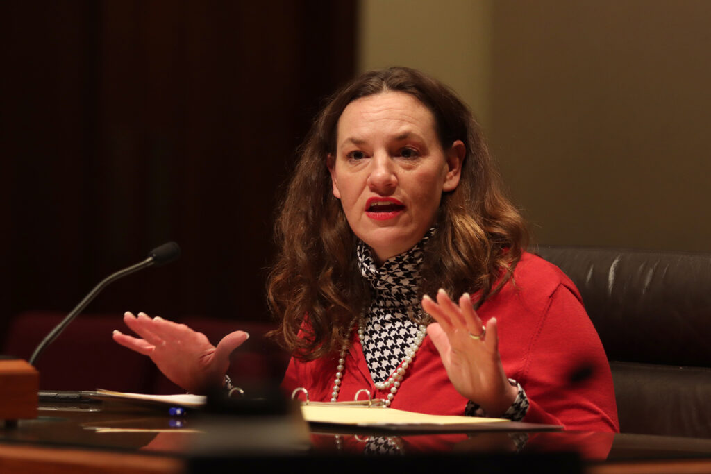 State Sen. Danielle Conrad of Lincoln made Legislative Bill 16 her priority legislation for the recent session. The bill, which was signed by Gov. Jim Pillen in March, recognizes certain out-of-state licenses and provides pathways for those with military experience and opportunities for individuals with criminal records.<br />(Photo courtesy of the Nebraska Legislature)