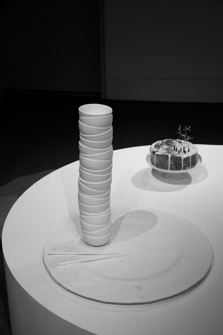 Chúng ta là một thể hợp nhất/ We Are An Unmistakable Fusion, by Duong Thuy Nguyen (left) and Birthday Cake to My Younger Self (right), by KV Duong. (Joseph Beeching)