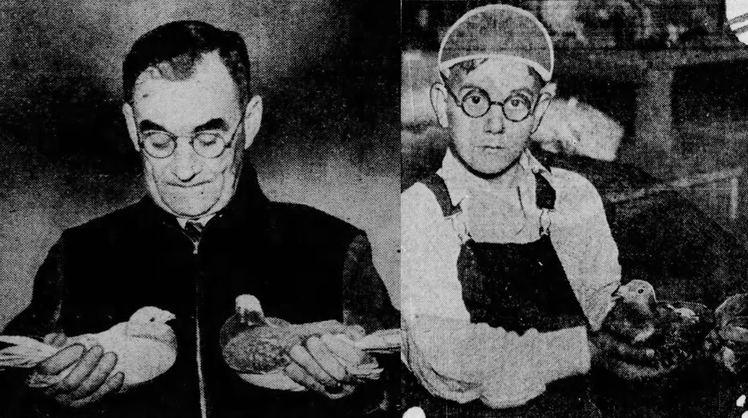 Arthur Glasebrook Sr., pictured at left in 1941, founded the Omaha Flying Club with several other American Railway Express employees in 1925. His son Arthur Jr., pictured in 1930, helped him raise pigeons from a young age.<br />(Photos courtesy of the Omaha World-Herald archives)
