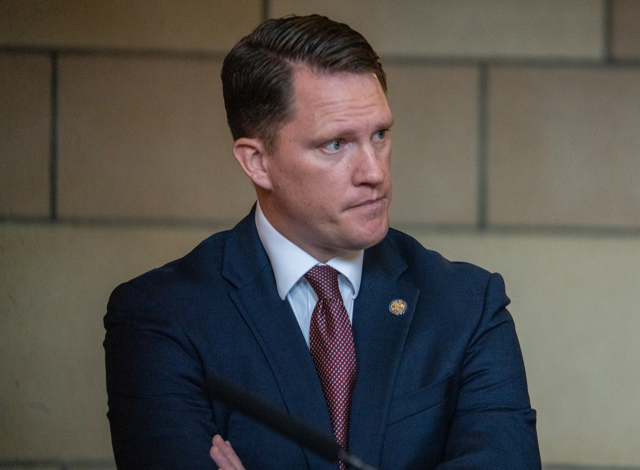 State Sen. Ben Hansen of Blair on July 26, 2024.<br />(Zach Wendling / Nebraska Examiner)