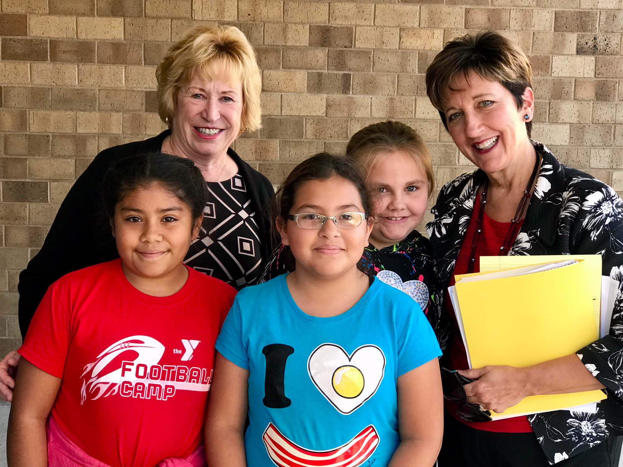 State Sen. Lou Ann Linehan of Elkhorn (back left) and then-State Sen. Patty Pansing Brooks of Lincoln (right) met with dozens of students and educators during a school reading tour about reading literacy and dyslexia. Oct. 17, 2017.<br />(Photo courtesy of Sen. Lou Ann Linehan and former Sen. Patty Pansing Brooks)
