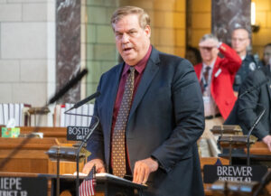 State Sen. Mike McDonnell of Omaha, Feb. 27, 2024.<br />(Zach Wendling / Nebraska Examiner)
