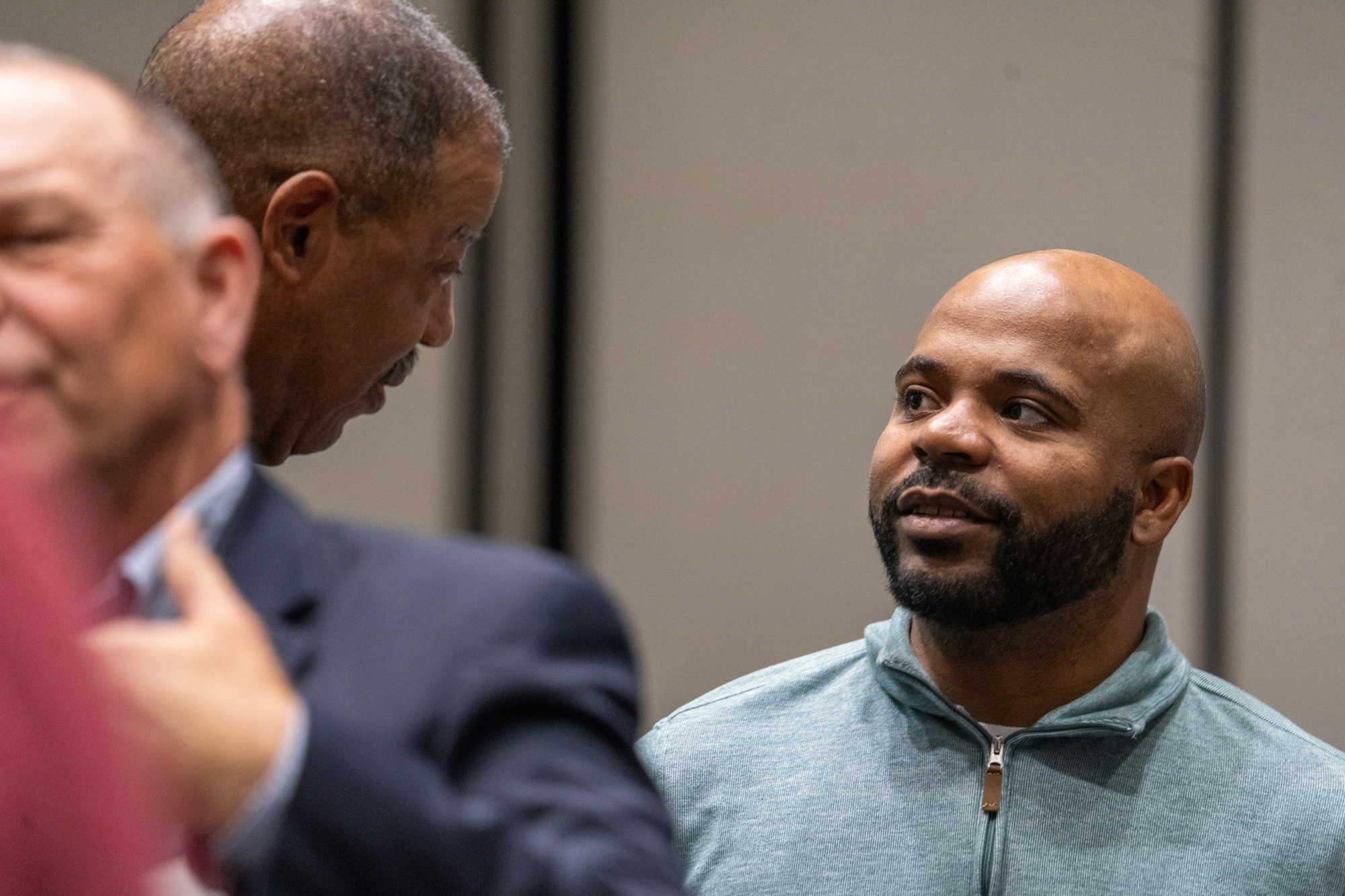 State Sen. Terrell McKinney of North Omaha at a legislative retreat in Kearney on Thursday, Dec. 12, 2024.<br /> (Zach Wendling / Nebraska Examiner)