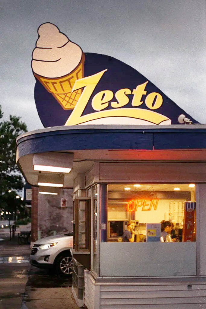 Open since 1953, the Florence Zesto in Omaha is now owned by Chris and Rick Minturn, who worked at the shop growing up in the 1990s.<br />(Brock Stillmunks / Flatwater Free Press)