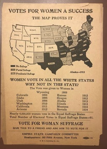 The map of women’s suffrage, 1914.<br />(Courtesy of the Library of Congress)