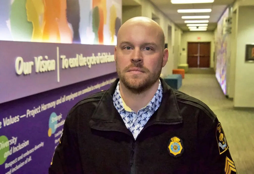 Omaha Police Sgt. Brett Schrage works with detectives, federal agents and Project Harmony advocates to identify kids at risk of becoming sex trafficking victims.<br />(Jeremy Turley / Flatwater Free Press)
