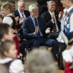 Czech President Petr Pavel claps as the Wilber Jr. Czech Dancers perform at Sokol Hall in Wilber. The dance group featured children as young as 3 years old.
(Lily Smith / Flatwater Free Press)