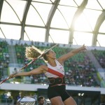 Nebraska native Maggie Malone competes in the women's javelin throw during the U.S. track and field championships in Eugene, Ore., on July 6, 2023. She is currently training for the 2028 Summer Games. If she qualifies, it will be her fourth Olympics. 
(Ashley Landis / AP Photo)