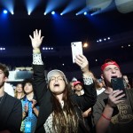 People react as President Donald Trump speaks at a Turning Point USA event at Dream City Church, Friday, April 17, 2026, in Phoenix. 
(Alex Brandon / AP Photo)