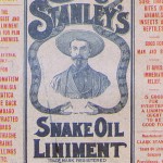 This image provided by the National Library of Medicine shows part of an advertisement for Clark Stanley's Snake Oil Liniment, circa 1905.
(NLM via AP)