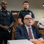 Harvey Weinstein appears in Manhattan Court for sentencing Wednesday, Sept. 23, 2026 in New York.
(Steven Hirsch / New York Post via AP)