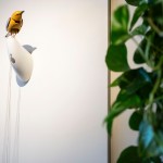 Molly, a singing and dancing mechanical bird, by Bliss Kolb, is displayed at Art of Play, Tuesday, Oct. 13, 2026, in the Brooklyn borough of New York. 
(Yuki Iwamura / AP Photo)