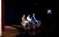 Onstage, from left to right, are: Kimara Snipes, executive director of One Omaha; Clarice Dombeck, urban development coordinator at Spark CDI; Greg Paskach, housing director with the City of Omaha’s planning department; Charlie Wesche (on screen), chief of staff and real estate director for NeighborWorks Lincoln. 
(Courtesy of One Omaha)