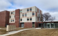 With 61 units, Dana Village’s newest apartments are located in the former Blair Hall dormitory.
(Tim Trudell / The Daily Record)