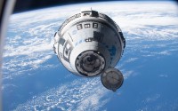 Boeing’s Starliner spacecraft on approach to the International Space Station during an uncrewed test in 2022. 
(Bob Hine / NASA)