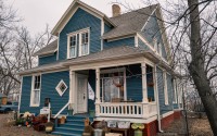 Built in 1869, the house that Tim Reeder is preserving was one of 12 identical duplexes constructed on a hill overlooking the parade grounds at Fort Omaha. Thirty-one years later, two brothers bought it and moved it in two pieces to 6327 Florence Blvd. in Omaha. 
(Abiola Kosoko / Flatwater Free Press)