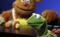 Muppets Fozzie Bear (left) and Kermit the Frog make a television appearance in New York, Monday Nov. 24, 2008.
(Richard Drew / AP Photo)