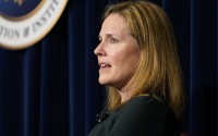 Amy Coney Barrett (Damian Dovarganes and Jeff Roberson / AP Photo)