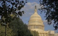 The late-day sun shines on the U.S. Capitol building on Wednesday, Sept. 20, 2023, in Washington. (Mark Schiefelbein / AP Photo)