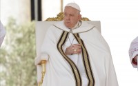 Pope Francis holds a consistory in St. Peter’s Square at The Vatican on Saturday, Sept. 30, 2023.
(Riccardo De Luca / AP Photo)