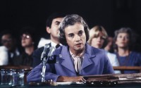 Supreme Court nominee Sandra Day O’Connor is shown speaking before a Senate hearing on her nomination to the U.S. Supreme Court in a Sept. 9, 1981 file photo. O’Connor joined the Supreme Court in 1981 as the nation’s first female justice.
(John Duricka / AP Photo)