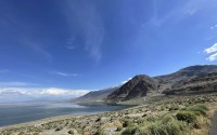 Walker Lake is pictured Tuesday, May 14, 2024, in Mineral County, Nev. Members of the Walker River Paiute Tribe have watched the boundaries of their land recede over time, along with the waters of the lake that are central to their identity. Not wanting to cede their voice, tribal leaders have been making a push for expanded voting rights. (Christina Almeida Cassidy / AP Photo)