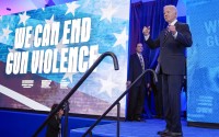  President Joe Biden gestures after speaking to Everytown for Gun Safety Action Fund's "Gun Sense University," at the Washington Hilton, June 11, 2024, in Washington.
(Evan Vucci / AP Photo, File)