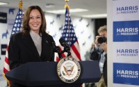 Vice President Kamala Harris speaks at her campaign headquarters in Wilmington, Del., Monday, July 22, 2024. 
(Erin Schaff  / The New York Times via AP)