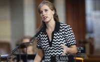 State Sen. Julie Slama speaks on the legislative floor of the Nebraska State Capitol during the 108th Legislature 1st Special Session Thursday, Aug. 8, 2024, in Lincoln, Neb. 
(Rebecca S. Gratz / AP Photo)