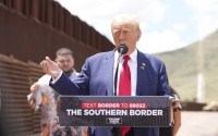 President-elect Donald Trump speaks during a campaign event in front of the US-Mexico border, Thursday, Aug. 22, 2024, in Sierra Vista, Arizona.
 (Rick Scuteri / AP Photo)