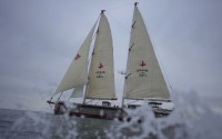 The sailboat 'Grain de Sail II' sails off Saint Malo, western France, Nov. 6, 2024. 
(Thibault Camus / AP Photo)