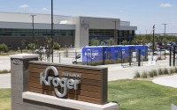 The exterior of Kroger's fulfillment center is shown on July 27, 2022 in Dallas, Texas. 
(Rebecca Slezak / The Dallas Morning News via AP)