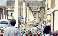 Tourists approaching the Vatican's St. Peter's Basilica Saturday, July 11, 1998, walk through street works. 
(Massimo Sambucetti / AP Photo)