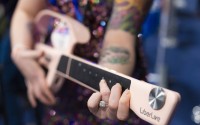 LiberLive showcases their stringless guitar at 2025 CES Unveiled, Sunday, Jan. 5, 2025, in Las Vegas. 
(Jack Dempsey / AP Photo)