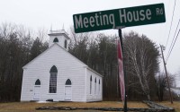 The unassuming South Solon Meeting House, built in 1842, is pictured Sunday, April 6, 2025, in Solon, Maine. 
(Robert F. Bukaty / AP Photo)