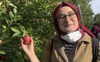 This contributed photo shows Rumeysa Ozturk on an apple-picking trip in 2021. 
(AP Photo)