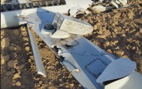 This picture released on Wednesday, June 18, 2025, by the Iranian armed forces claims to show an Israeli drone after being targeted in the central city of Isfahan area, Iran. 
(Iranian Armed Forces via AP)