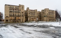 An apartment building at 300 Whitmore Road in Detroit, Jan. 6, 2026, is among a number of historically significant apartment buildings that have been abandoned by the owner. 
(Cydni Elledge / Outlier Media)