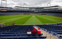 Oklahoma fans take their seats in the outfield at Charles Schwab Field Omaha before Oklahoma plays against North Carolina in Game 2 of the NCAA College World Series baseball finals in Omaha, Neb., Sunday, June 21, 2026.
(Rebecca S. Gratz / AP Photo)