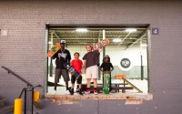 From left: Wolow Gatluak, Carmelo, Treyson Russell and Boogie at The Bay in Lincoln on June 29, 2024. Gatluak and Russell have built a massive online following with their videos, mostly of them and their friends skating. 
(Naomi Delkamiller / Flatwater Free Press)
