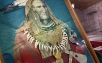 A portrait of Chief Standing Bear was displayed on the first floor of the Nebraska Capitol on Monday. 
(Aaron Sanderford / Nebraska Examiner)
