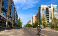 The Midtown Crossing redevelopment was among Omaha tax-increment financing-assisted projects reviewed by an accounting and advisory firm the city paid $20,000 to produce a report. This view looks west near 31st and Farnam Streets along the spine of the retail and residential area. 
(Cindy Gonzalez / Nebraska Examiner)